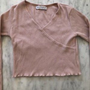Cropped ballet warmup top